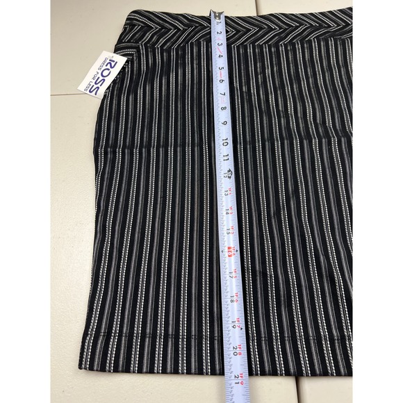 Mixxed26 Women LARGE Black Striped Pencil Straight Stretch Pull On Skirt Bottom - Picture 4 of 9